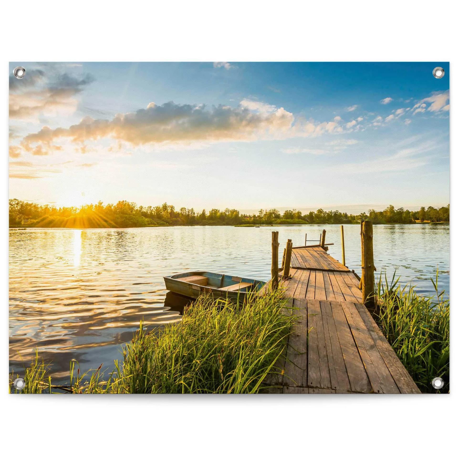 Reinders Poster Sonnenaufgang Blau Leinwand Outdoor Garten