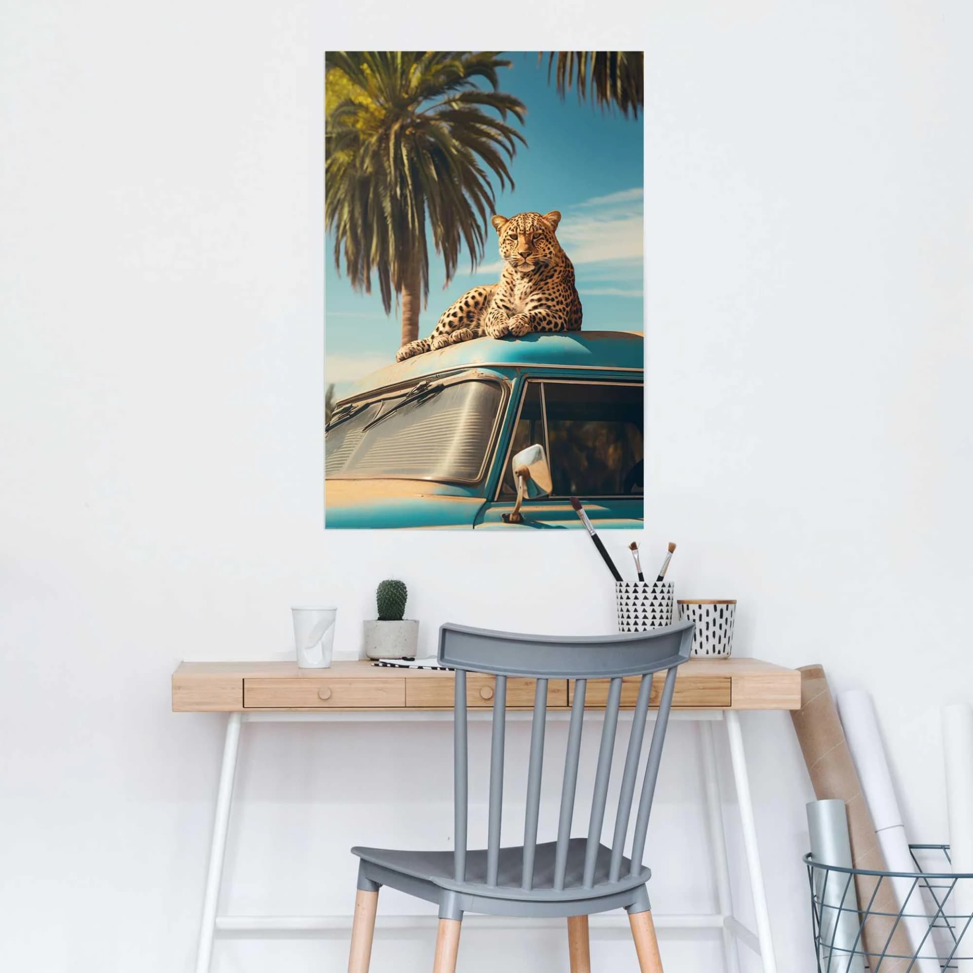 Poster REINDERS Oldtimer Safari Blau