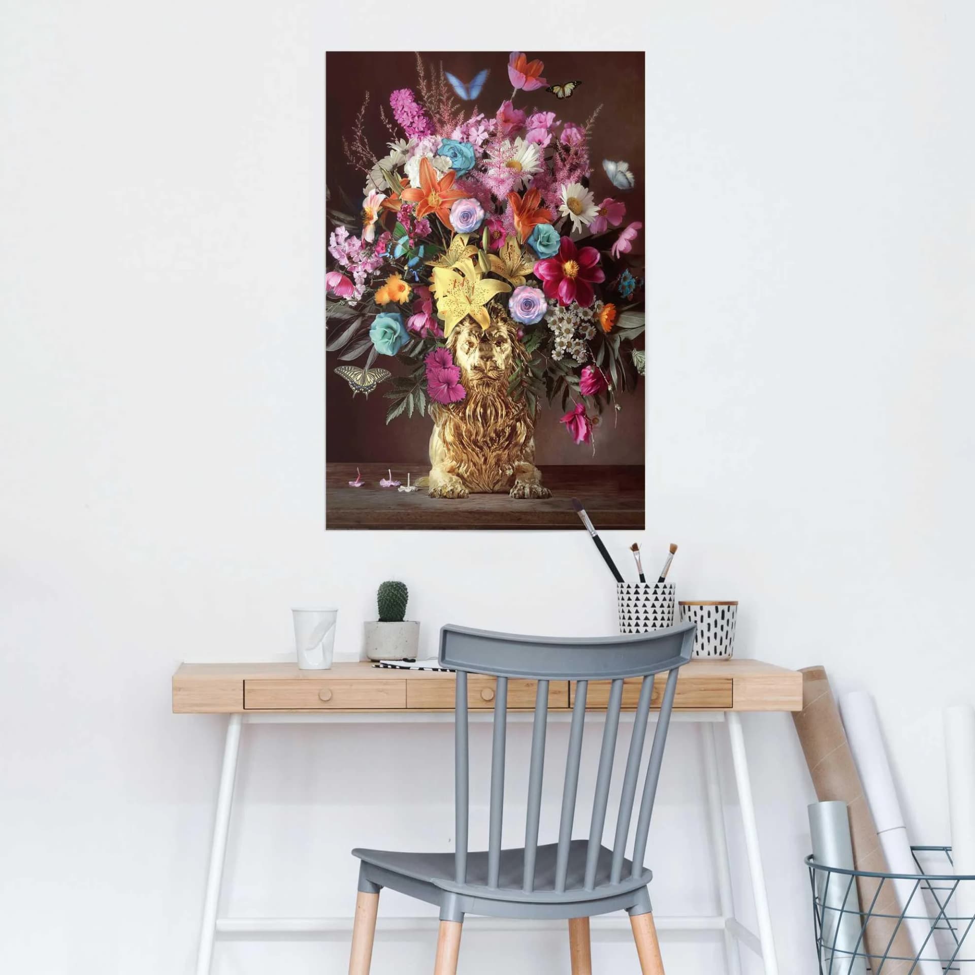 Poster REINDERS "Lion Vase" Bunt
