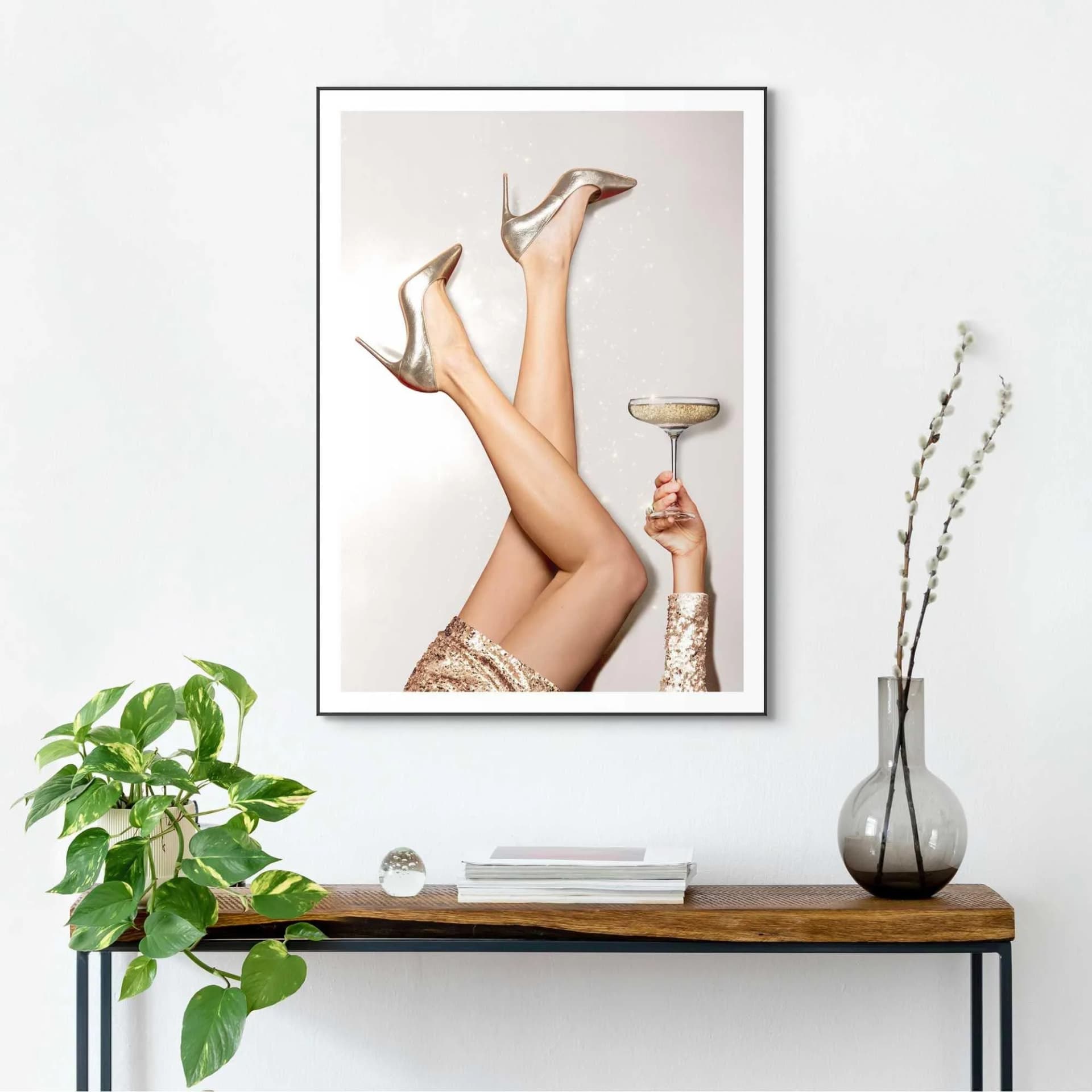 Bild mit Rahmen REINDERS Celebrate Good Times Gold 50x70 cm