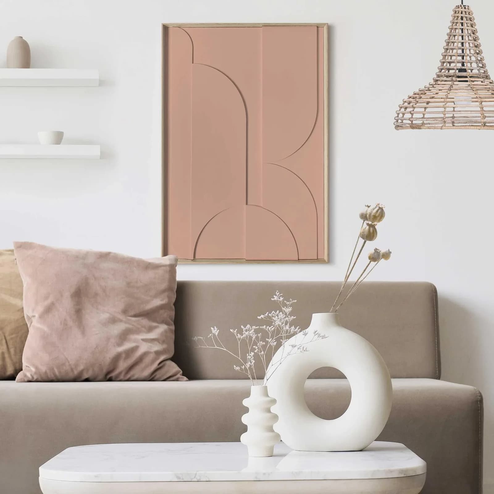 Wandbild REINDERS 'Puzzeled - terra/nude' 3D-Relief Wanddeko
