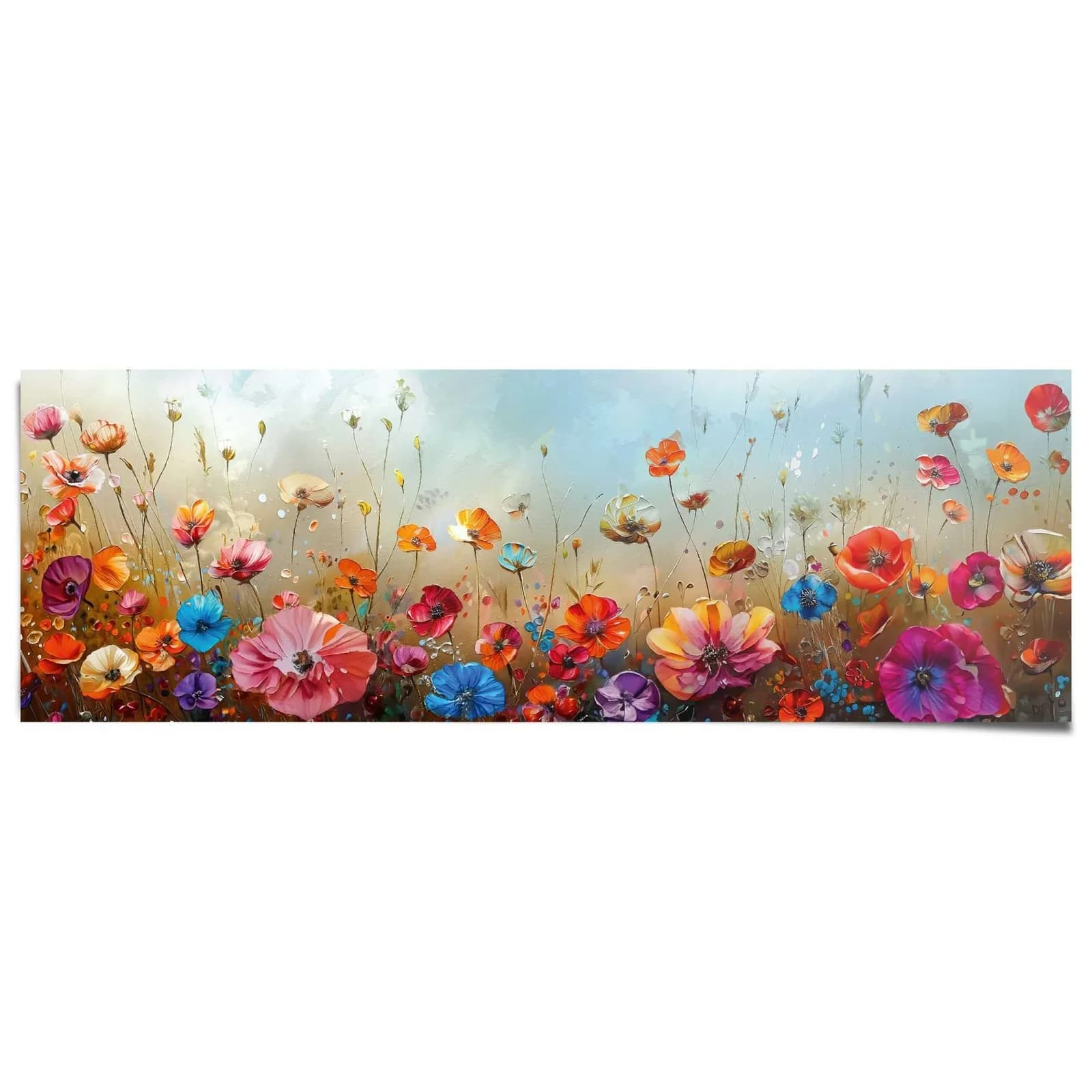 Poster REINDERS Blumenfeld Mehrfarbig