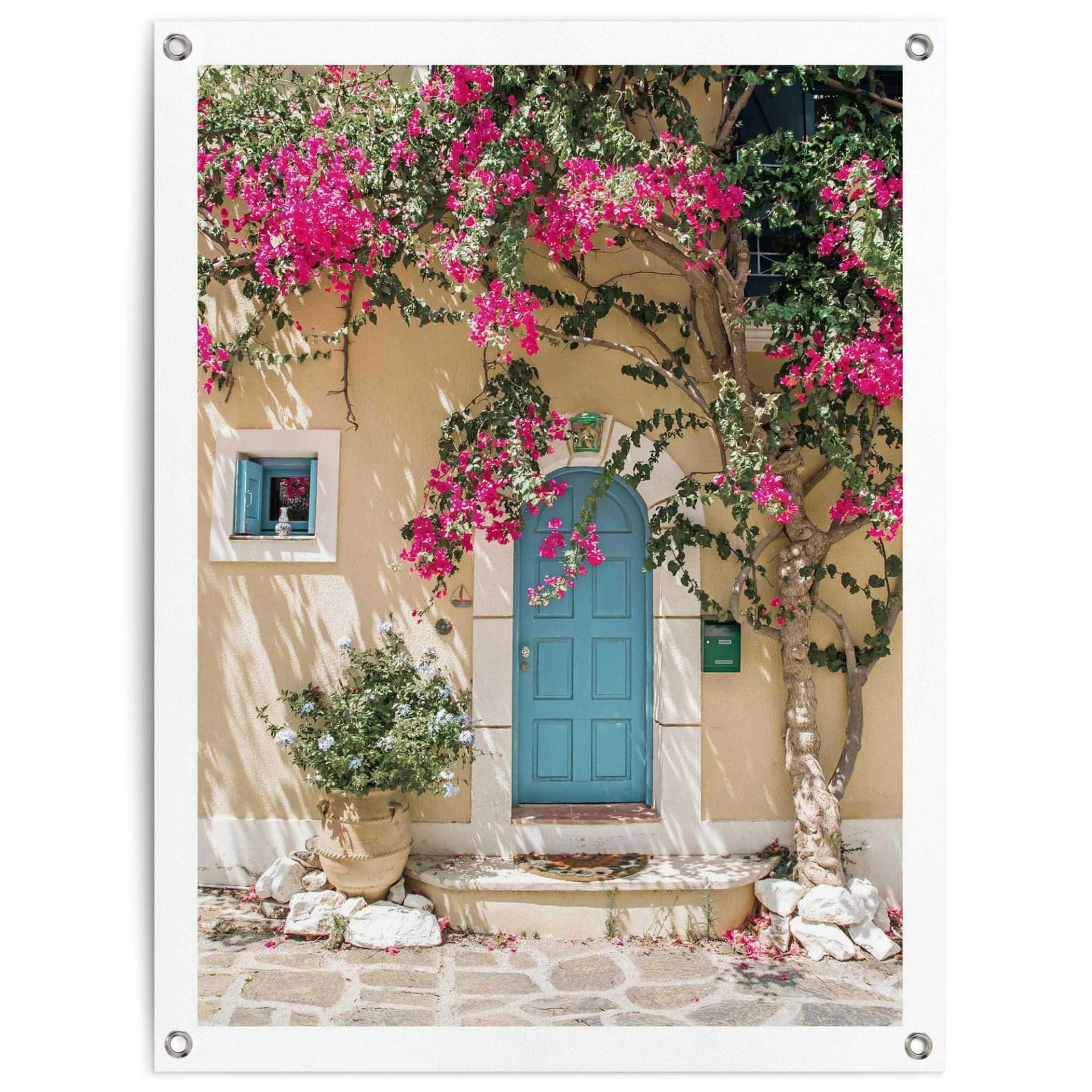Mediterranes Rosa Poster aus Papier