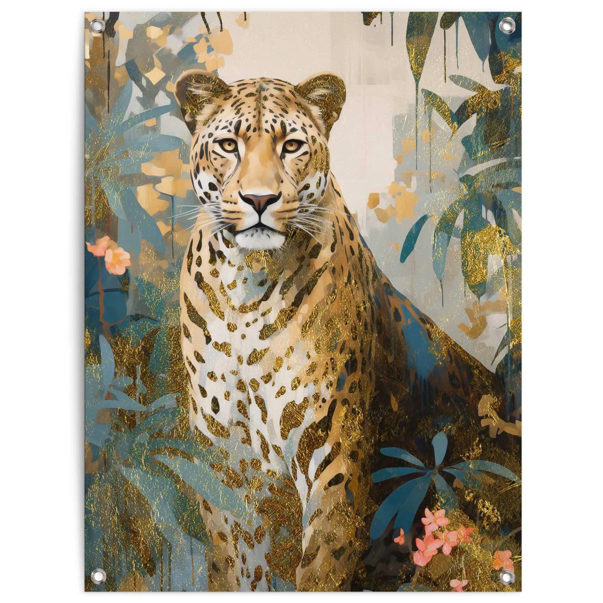 Poster REINDERS Gold Cat Grün 60x80 cm