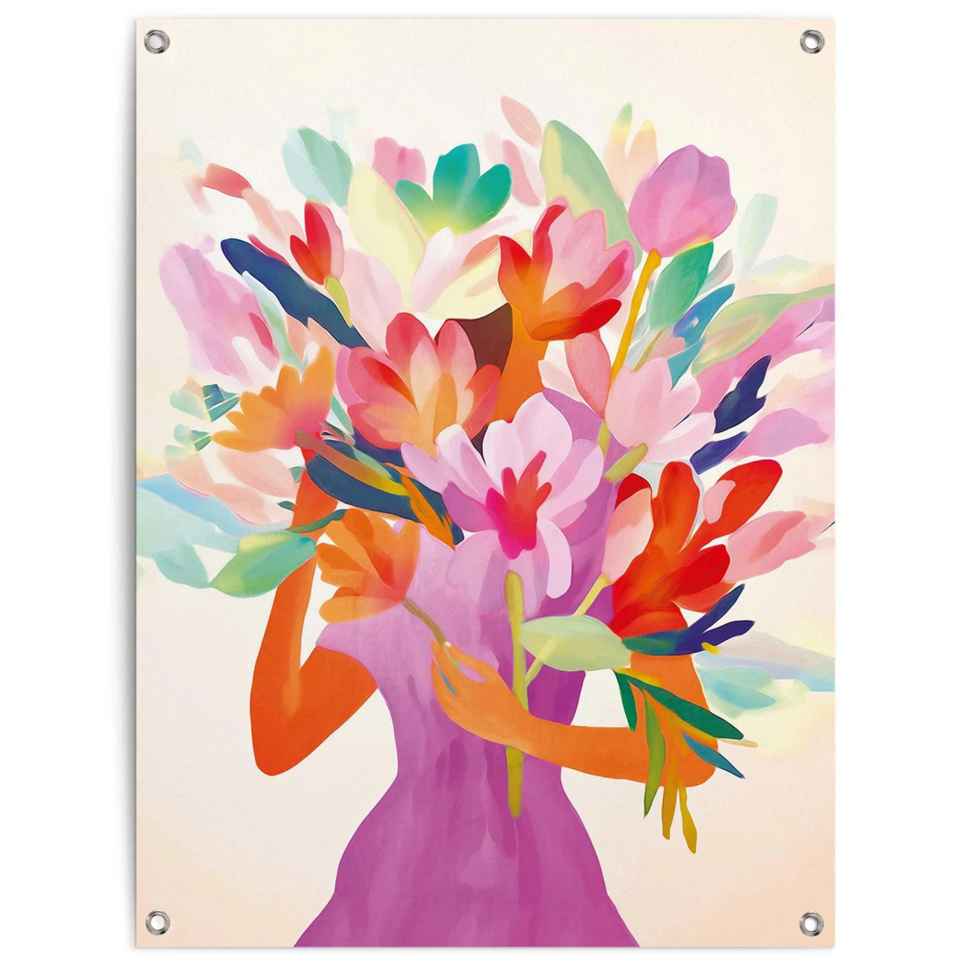 Poster REINDERS Blumenmädchen bunt 60x80 cm