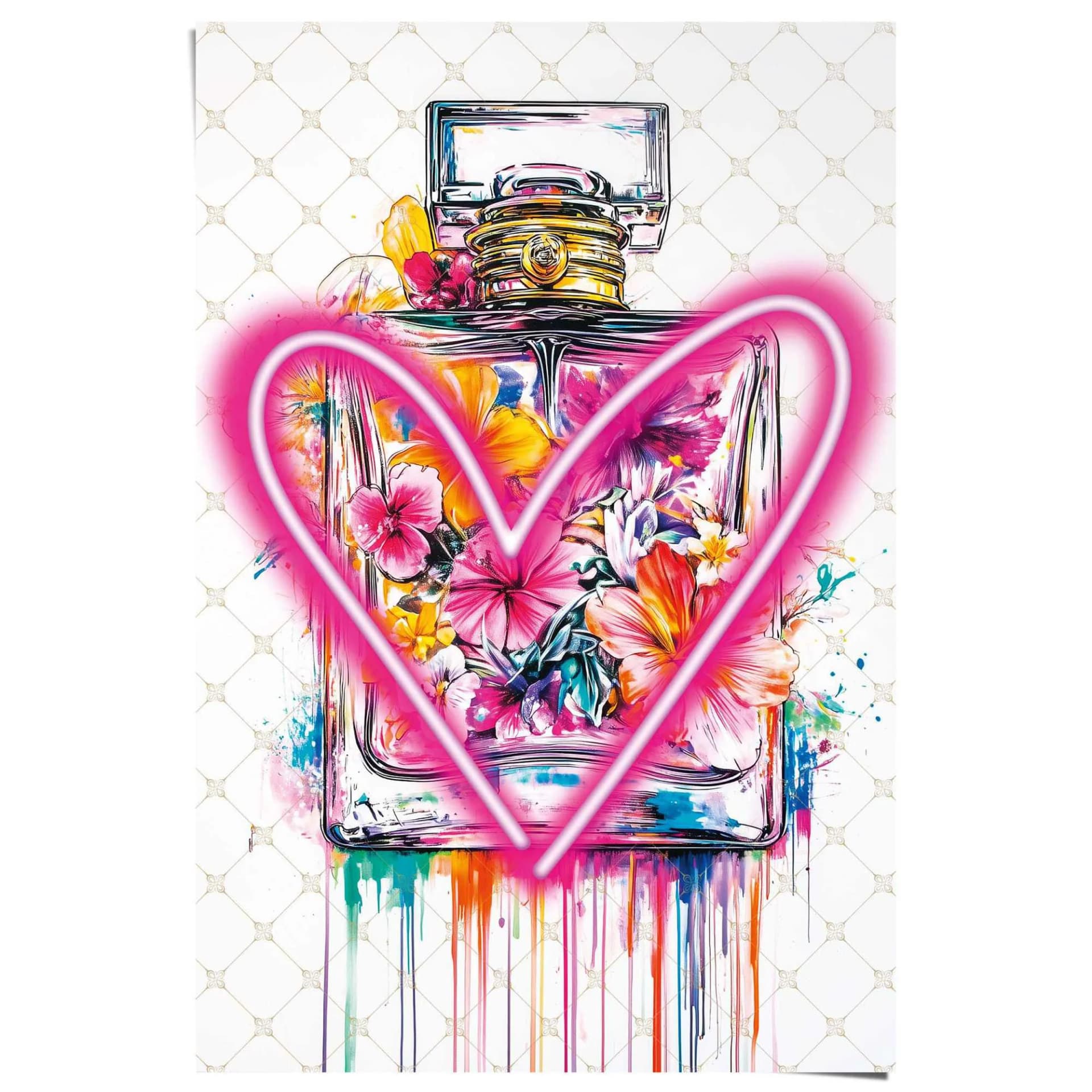 Poster REINDERS "Bottle Love" - Bunt, 61x91,5cm