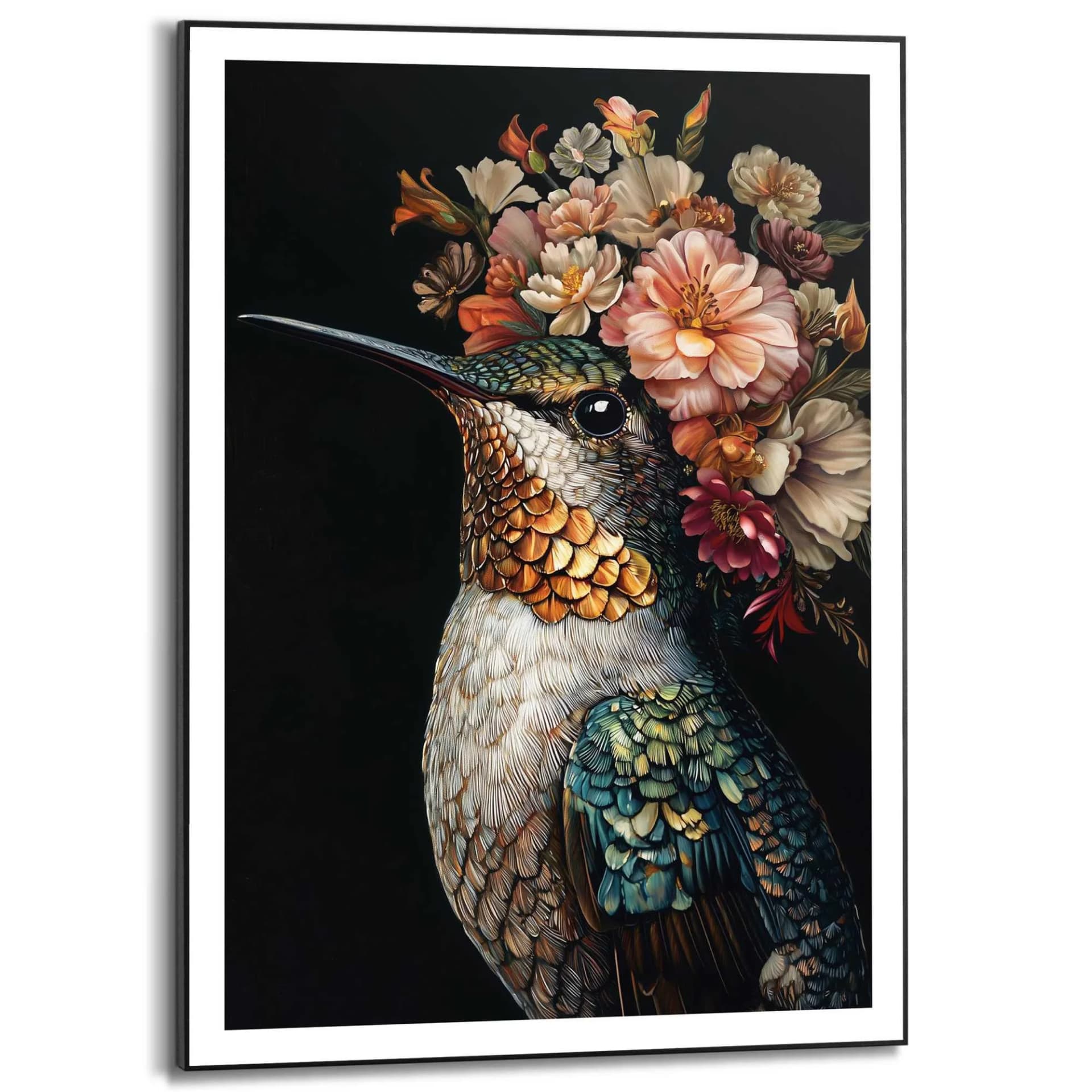 Reinders! Poster Lovely Hummingbird Kolibri Blumen Mehrfarbig
