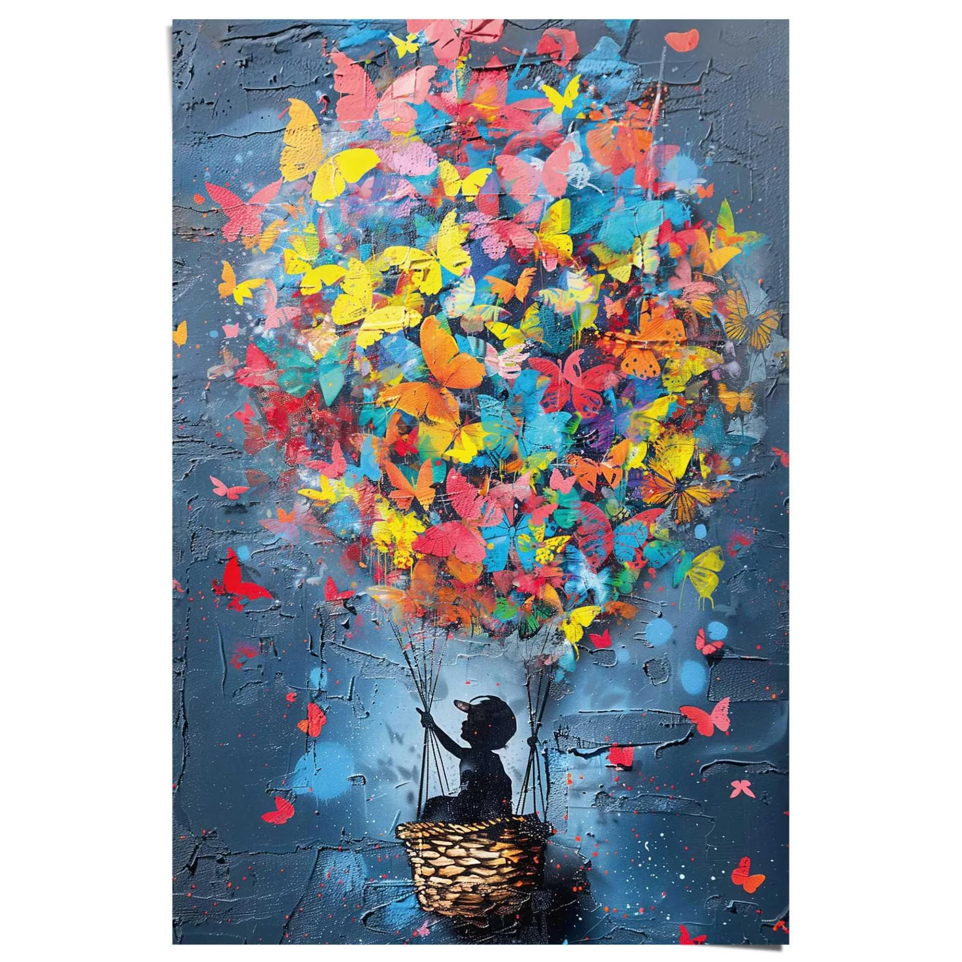 Reinders! Poster Balloon Kid Wohnzimmer Mehrfarbig 150 g Papier Street Art