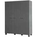 WOOOD Garderobenschrank Dennis 3-türig Grau Stahlgrau Holzwerkstoff Bild 1