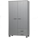 WOOOD Garderobenschrank Dennis Grau 2-türig mit Schubladen Bild 1