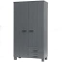 WOOOD Garderobenschrank Dennis Grau Stahlgrau 2-Türig Bild 1