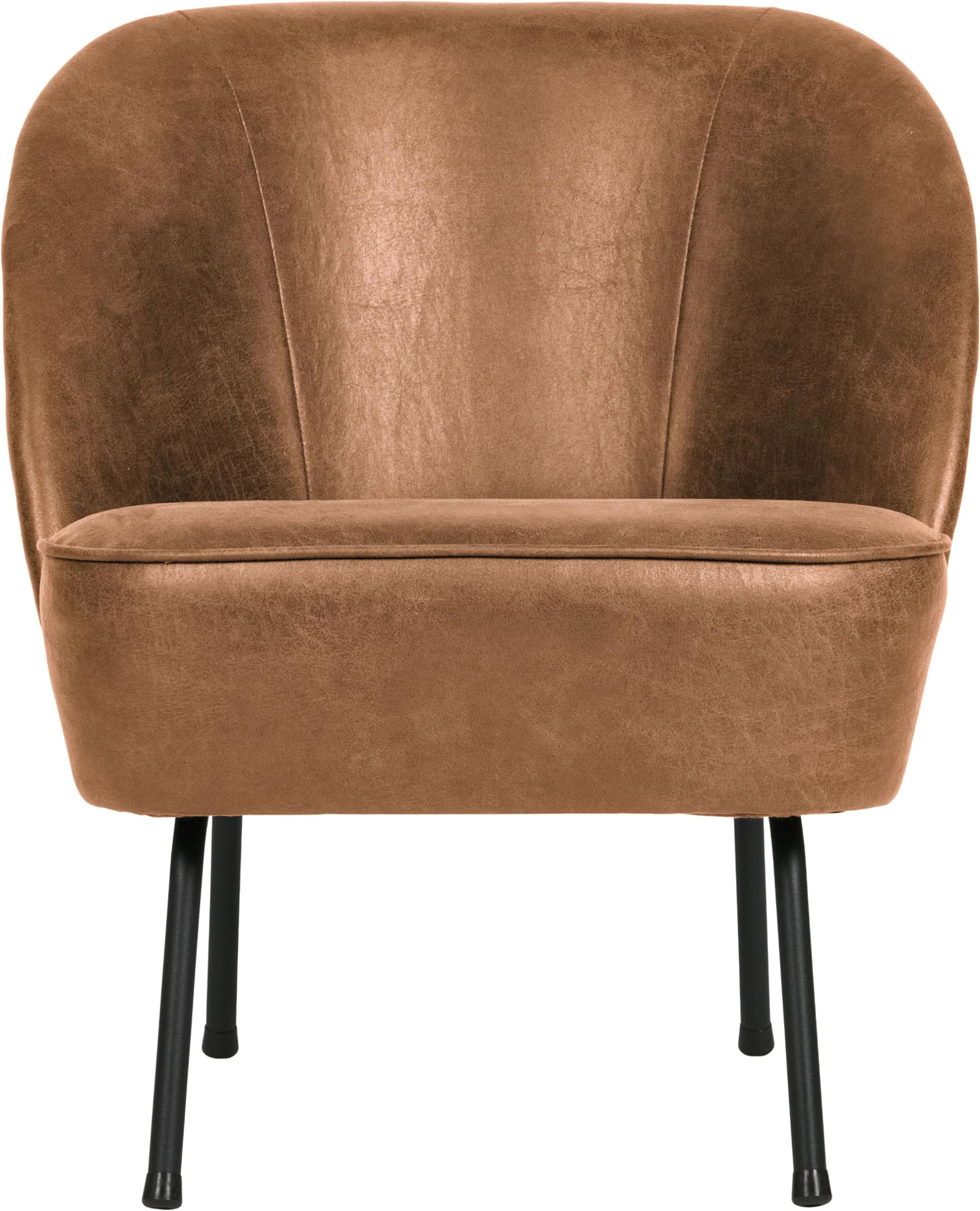 WOOOD Vogue Sessel Cognac Recyceltes Leder Metallgestell