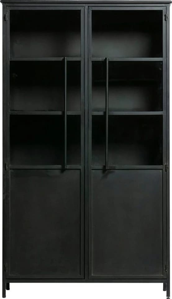 WOOOD Vitrine Exhibit Schwarz Metall Magnetverschluss Glasfronten
