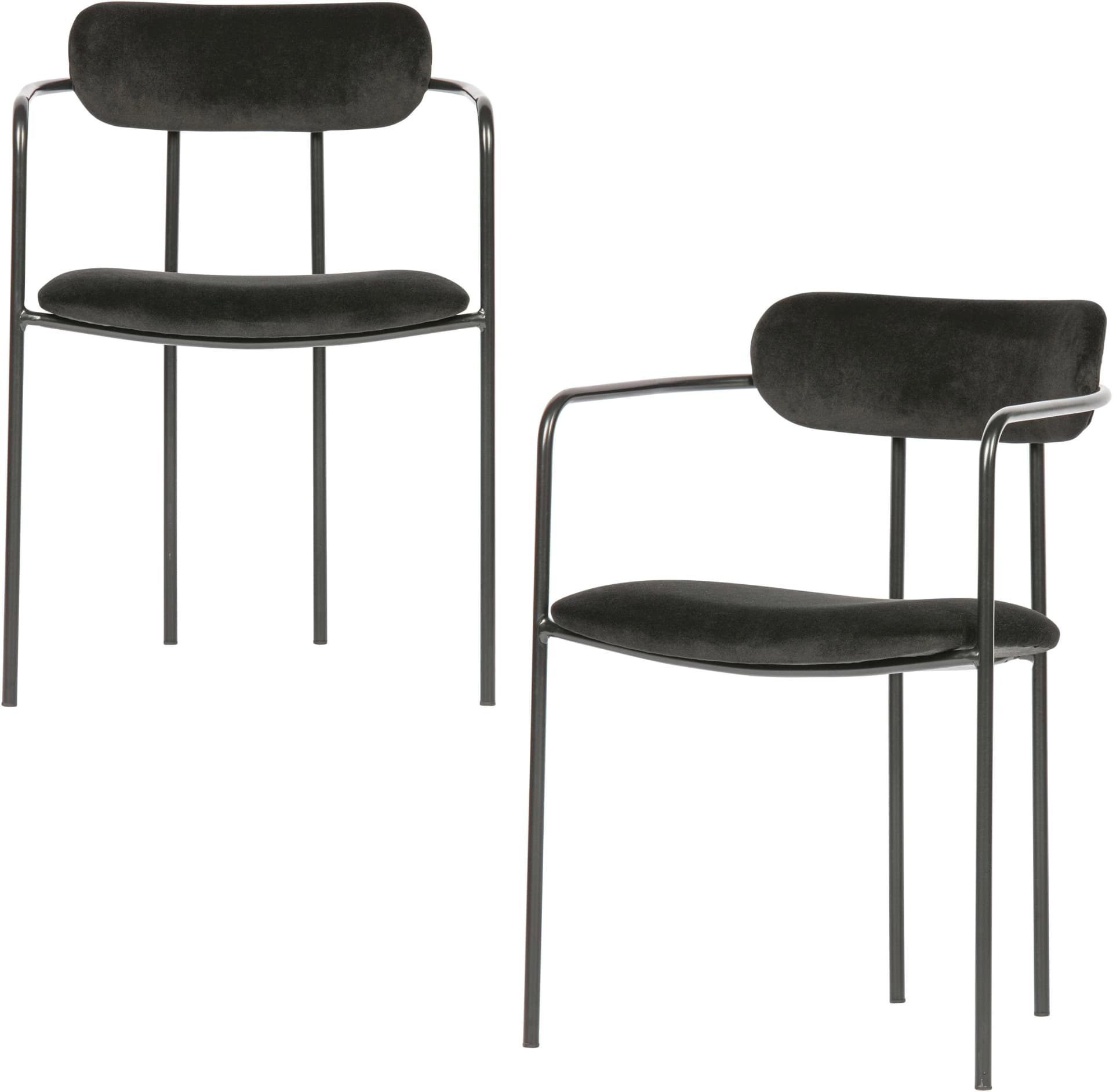 Tchibo Esszimmerstuhl Ivy Schwarz Polyester/Eisen