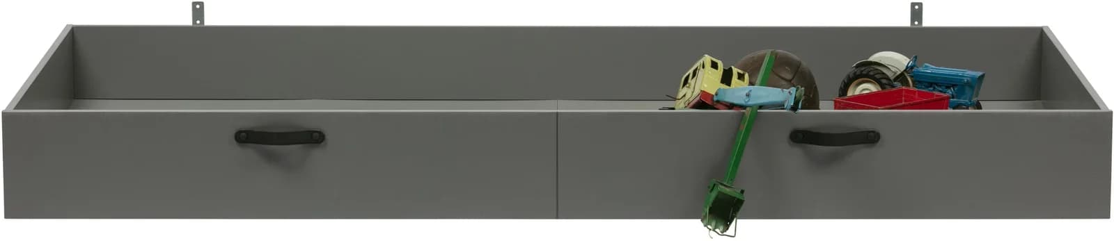 WOOOD Morris Bettschubkasten Grau Massivholz