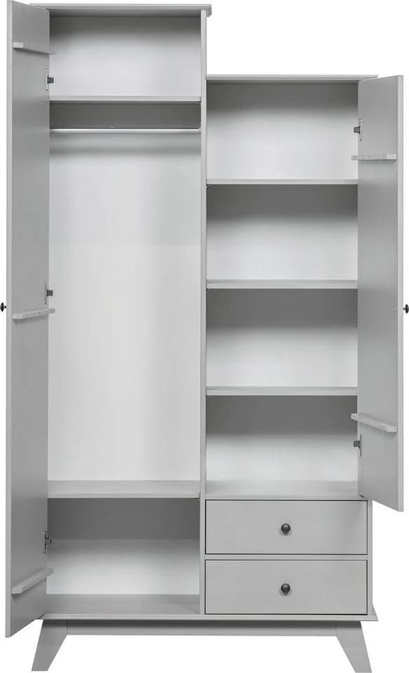 WOOOD Garderobenschrank Lily Grau Asymmetrisch - Bild 4