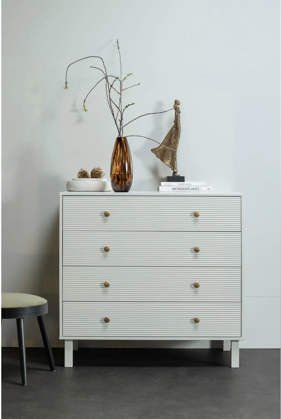 WOOOD Sideboard Madu Grau Wolkengrau Holzwerkstoff Metall