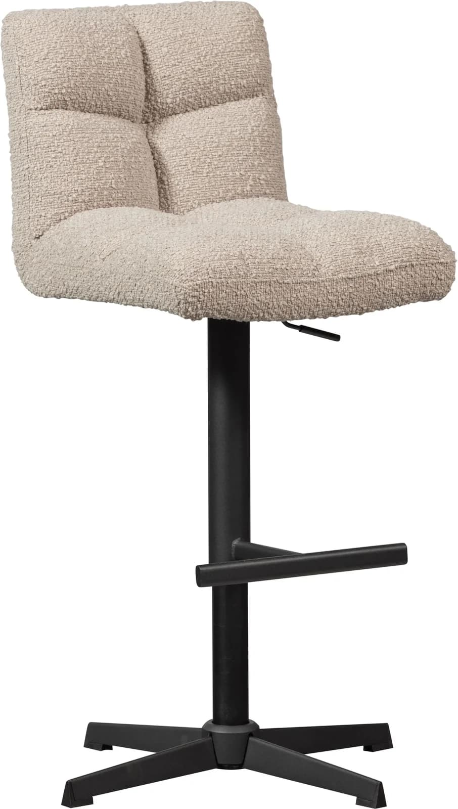 WOOOD Barhocker Vinny Beige Bouclé höhenverstellbar drehbar
