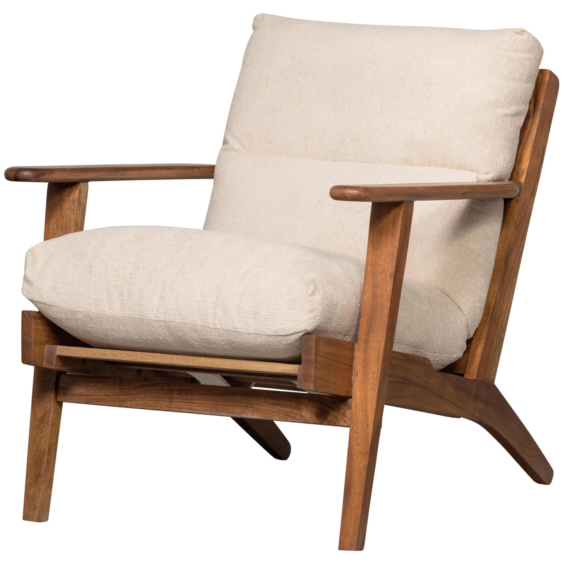 WOOOD Sessel Houston Beige Akazienholz Skandinavisch