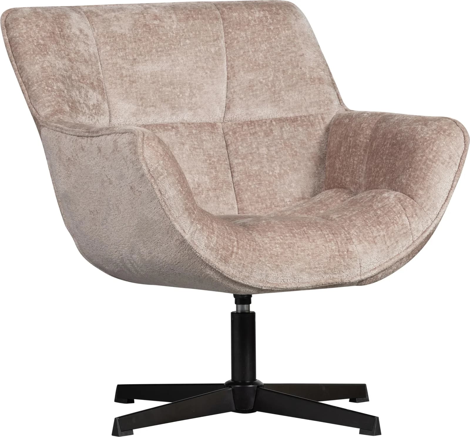 WOOOD Wibo Drehsessel Braun Chenille mit Armlehnen