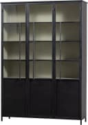 WOOOD EXHIBIT XL 3-Türige Vitrine Metall Schwarz Bild 2