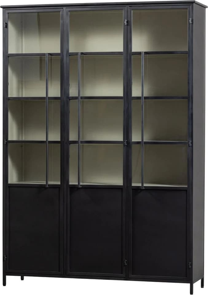 WOOOD EXHIBIT XL 3-Türige Vitrine Metall Schwarz - Bild 2