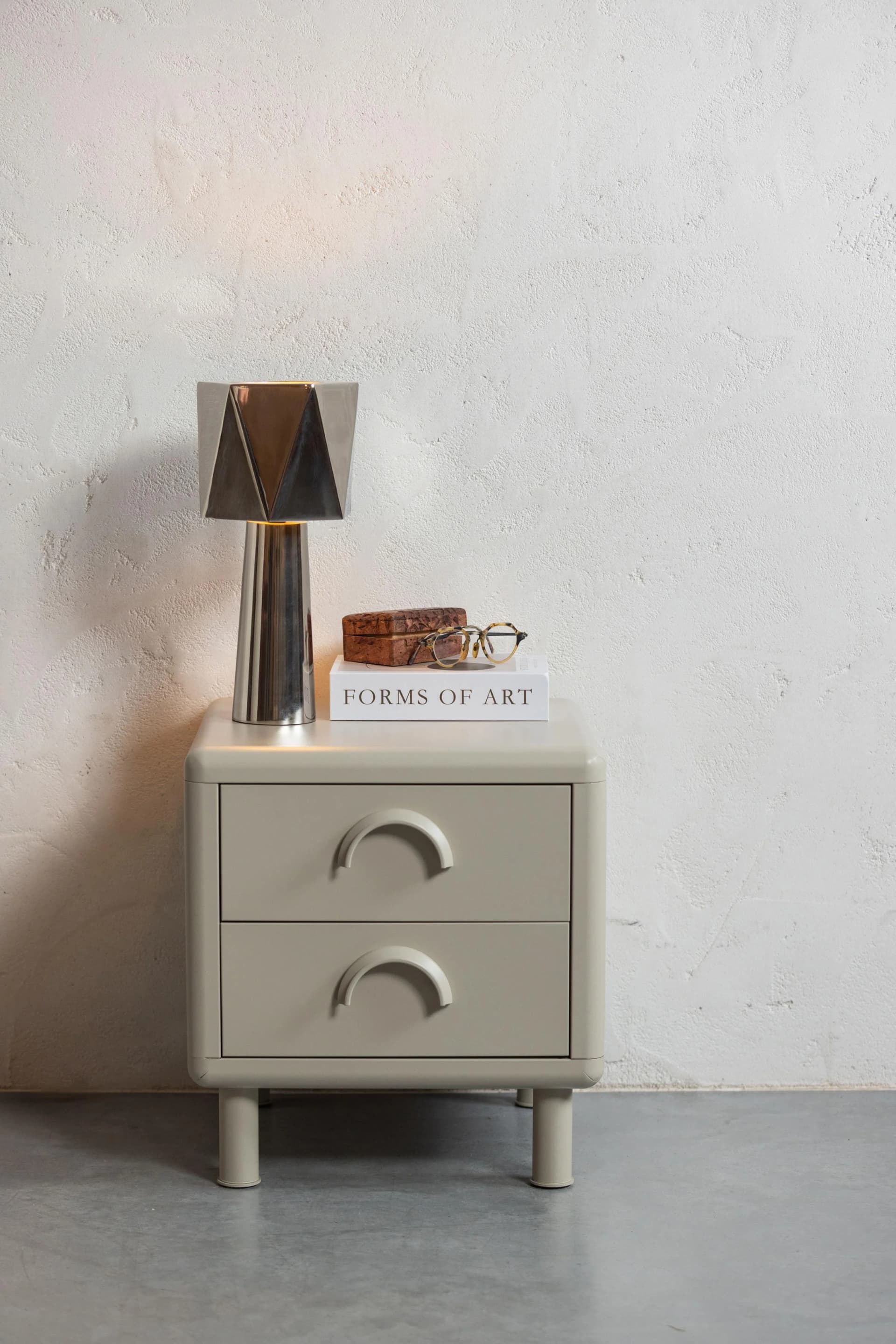 WOOOD Nachtkommode Rune Beige Metall