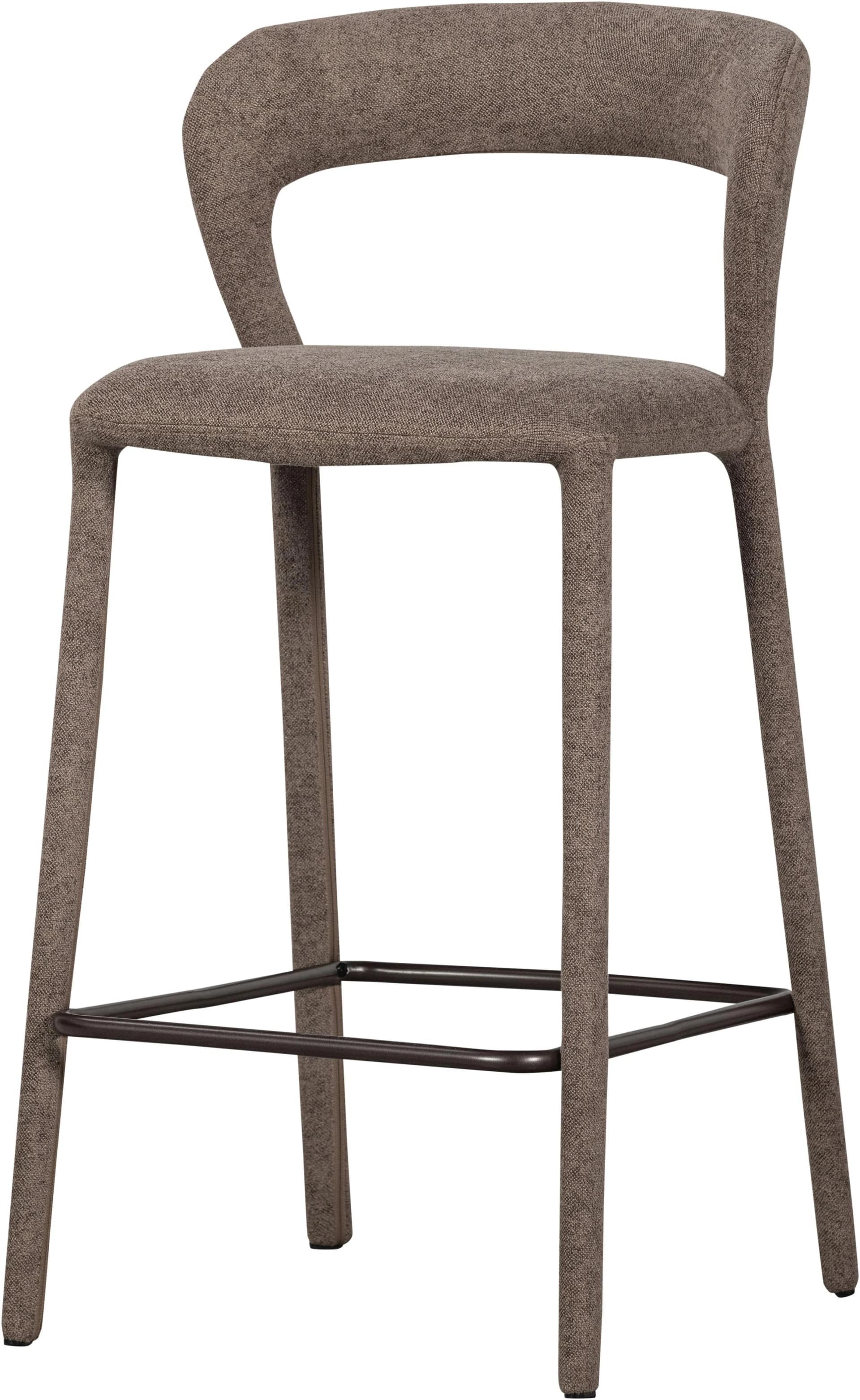 WOOOD Barhocker Noble Taupe Vollgepolstert mit Fußstütze