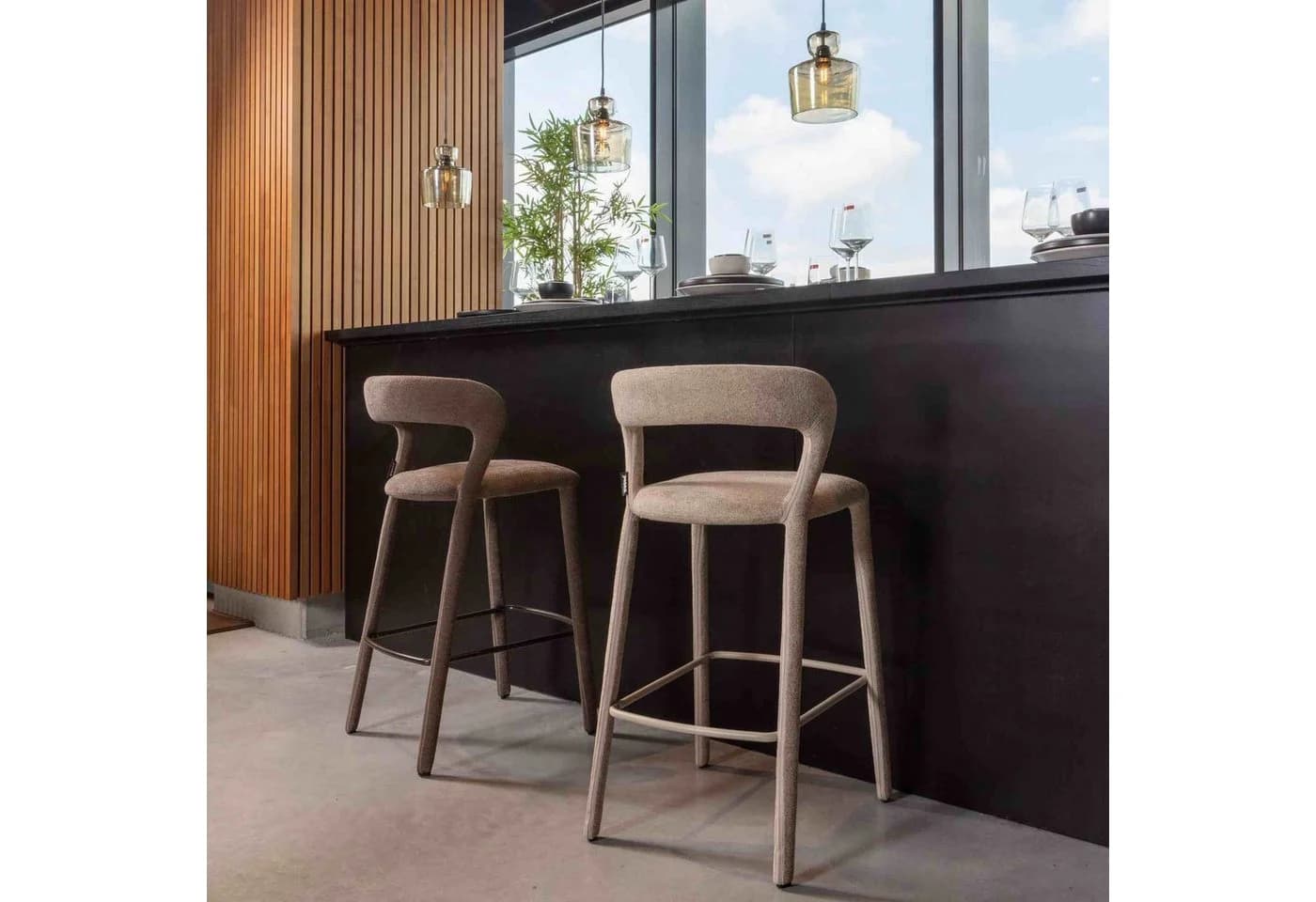Tchibo Barhocker Noble Braun Holz Polyester