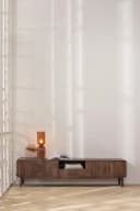 WOOOD Lowboard Liya Massivmangoholz Braun Abgerundete Ecken Bild 1