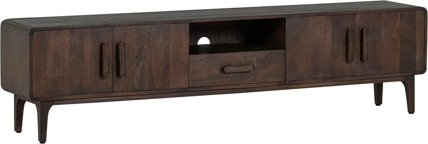 WOOOD Lowboard Liya Massivmangoholz Braun Abgerundete Ecken - Bild 2