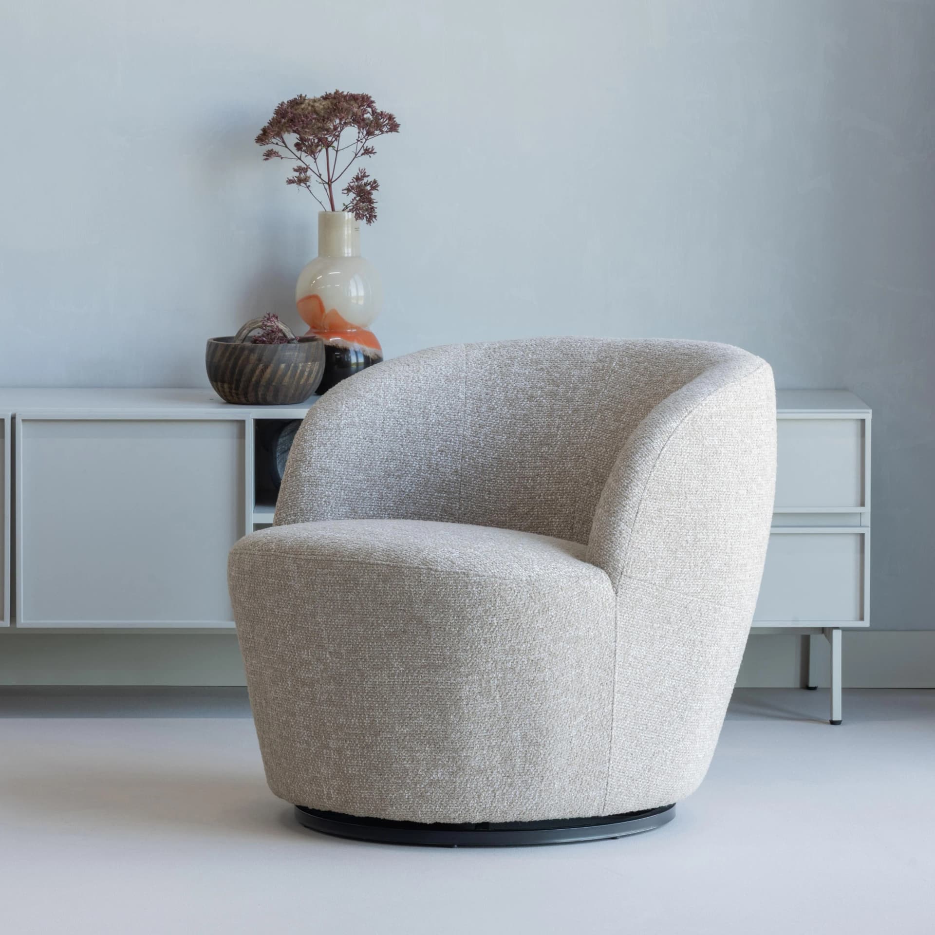 WOOOD Drehsessel Serra Beige Natur-Melange mit Drehfunktion