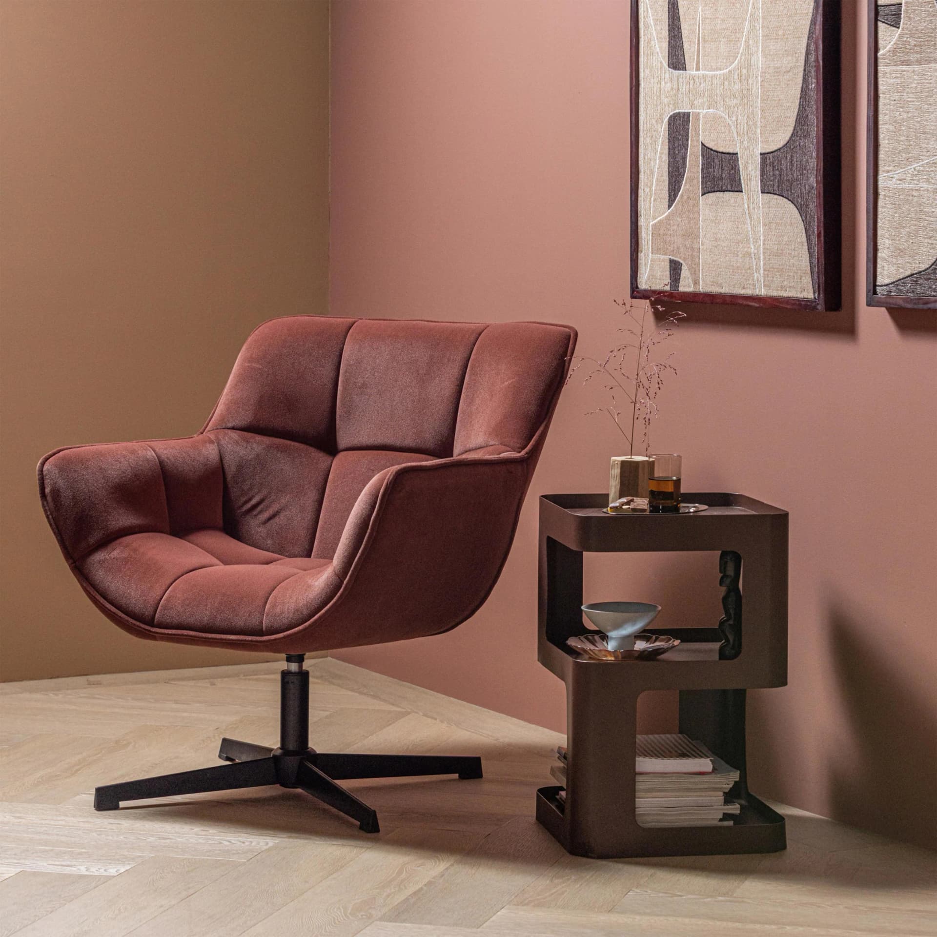 Ostermann Beistelltisch MOUTIQUE DELICE Lila/Braun Metall Modern