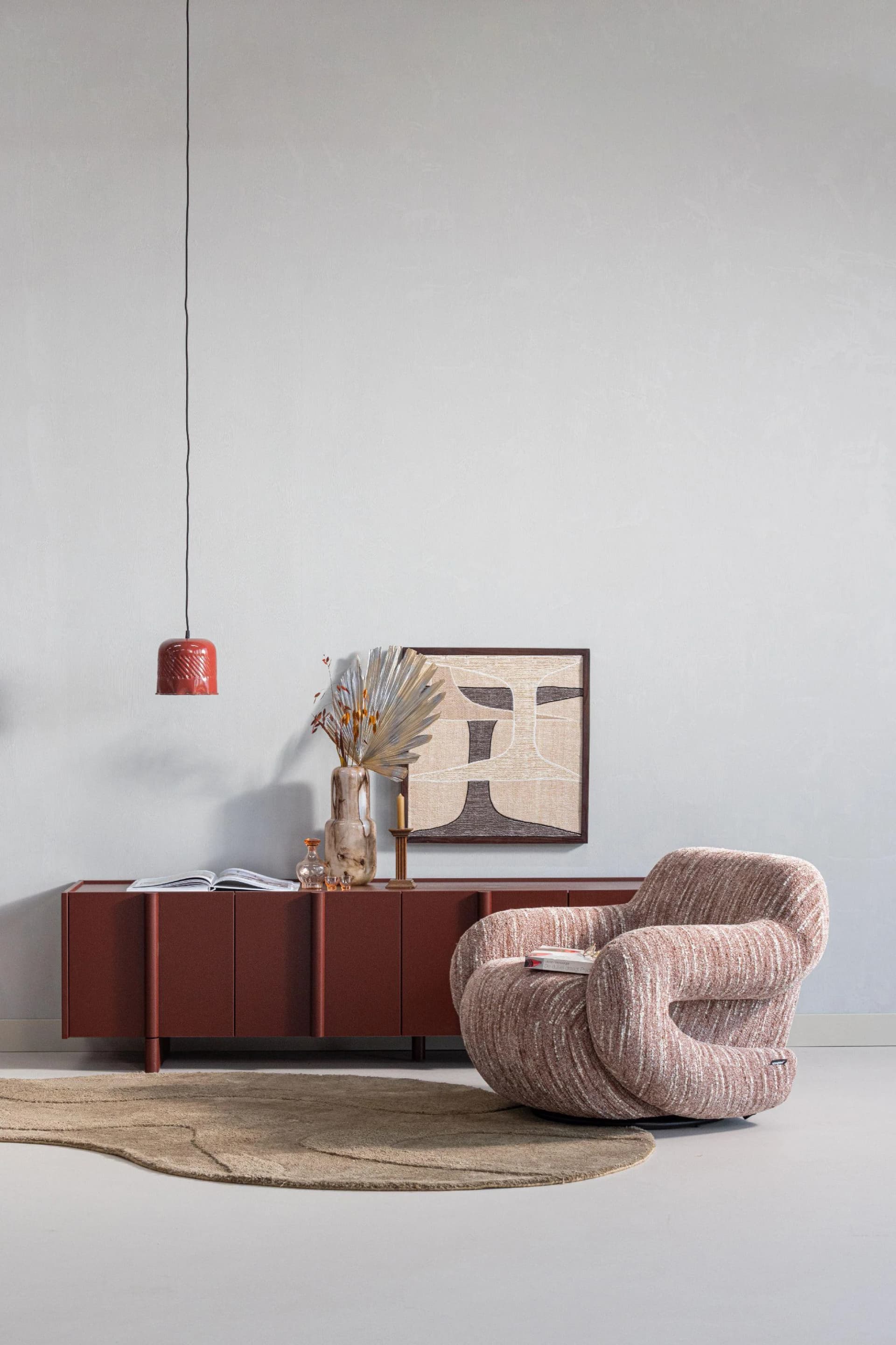 Ostermann Lowboard MOUTIQUE LILOU Kiefer massiv burgunderrot