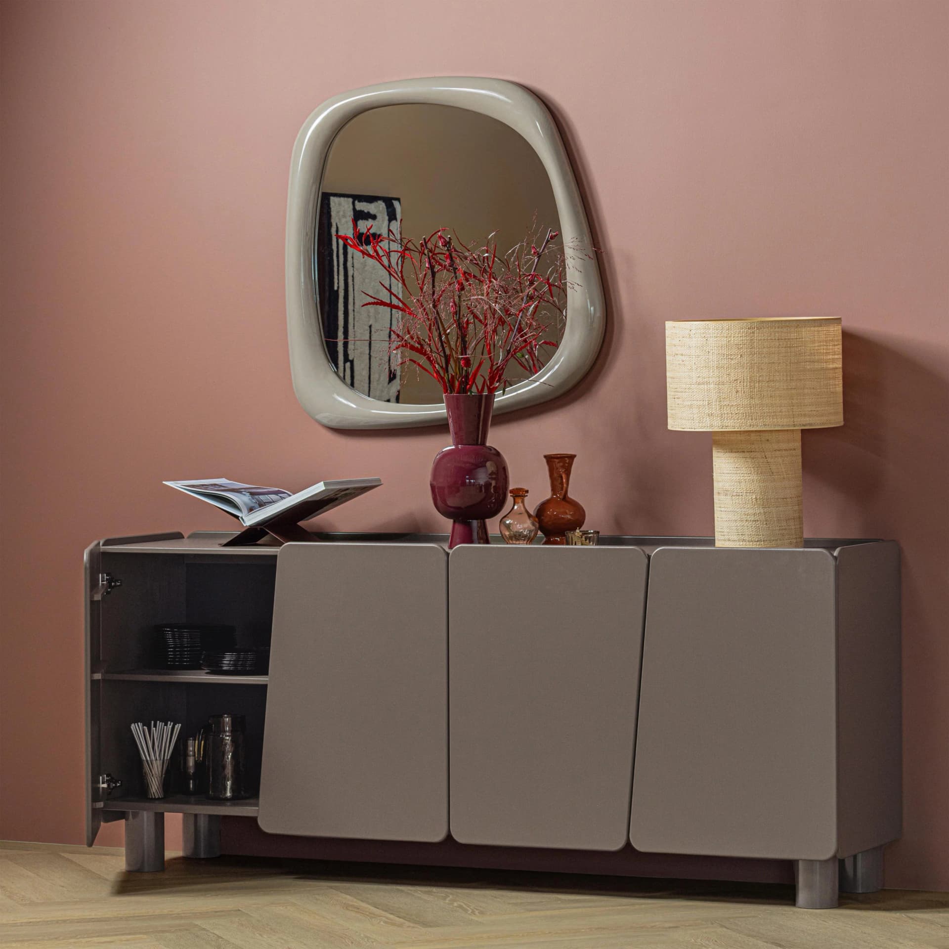 Kommode MOUTIQUE AMOUR Massivkiefer Braun Modern