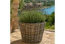 Van der Leeden Blumentopf Rattan Pflanzkorb Braun Schwarz Indoor Outdoor Bild 2