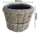 Van der Leeden Blumentopf Rattan Pflanzkorb Braun Schwarz Indoor Outdoor Bild 5