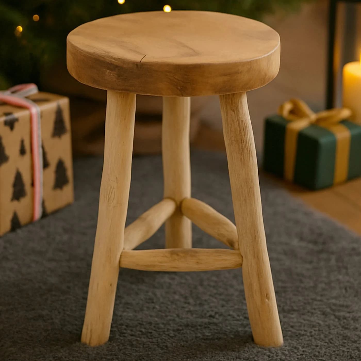 Van der Leeden Blumenhocker Teakholz Braun Handmade Unikat - Bild 3