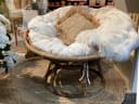 Van der Leeden Papasan Loungesessel XXL Braun mit Kissen Bild 2