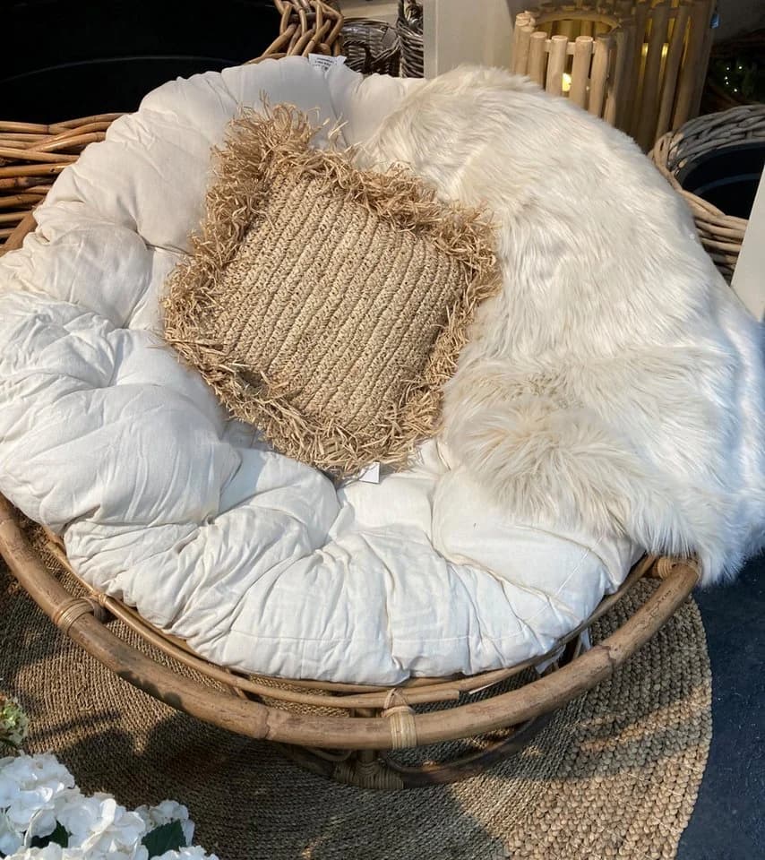 Van der Leeden Papasan Loungesessel XXL Braun mit Kissen - Bild 5