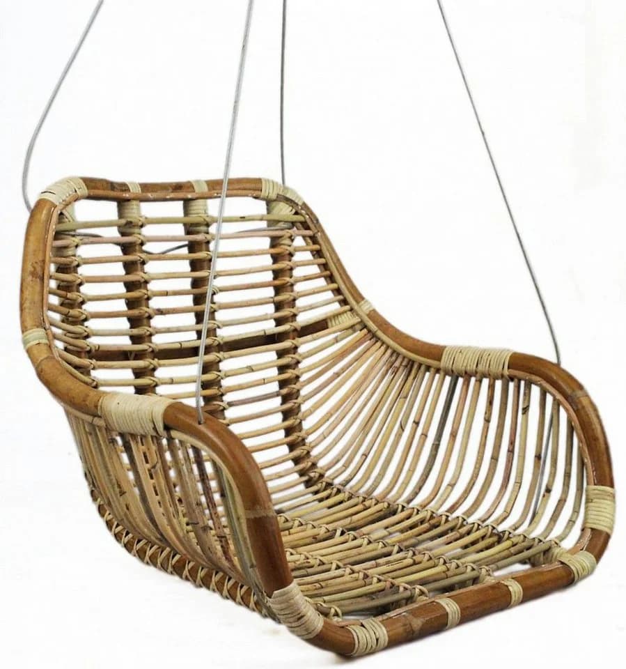 Van der Leeden Hängesessel Rattan Hellbraun mit Aufhängung