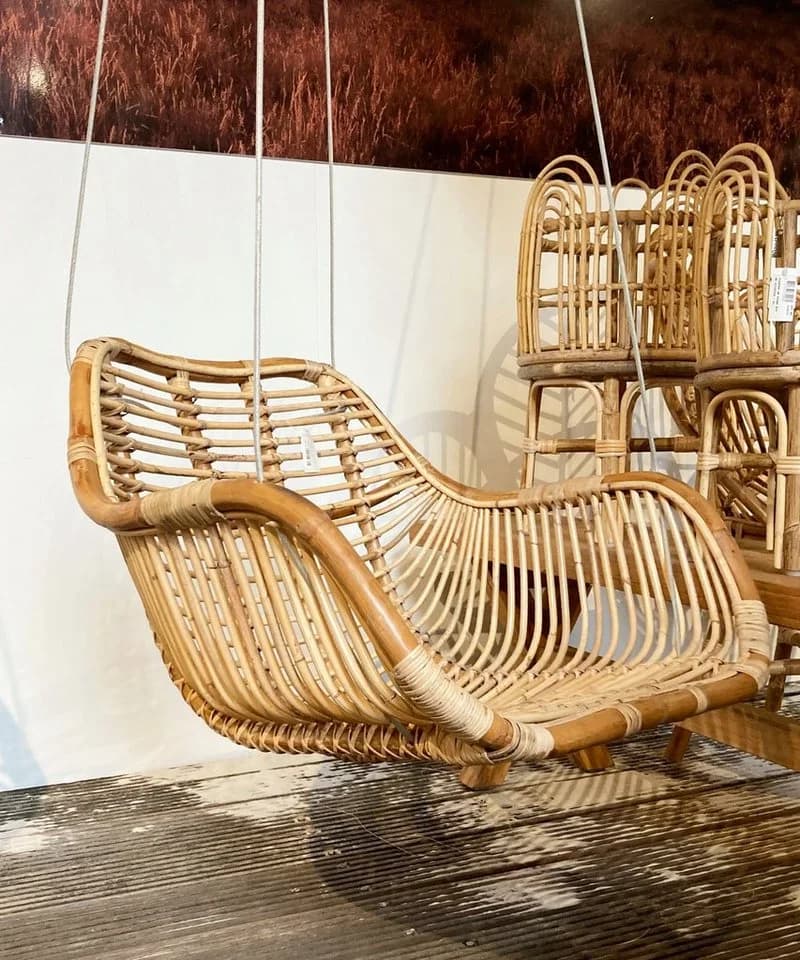 Van der Leeden Hängesessel Rattan Hellbraun mit Aufhängung - Bild 5