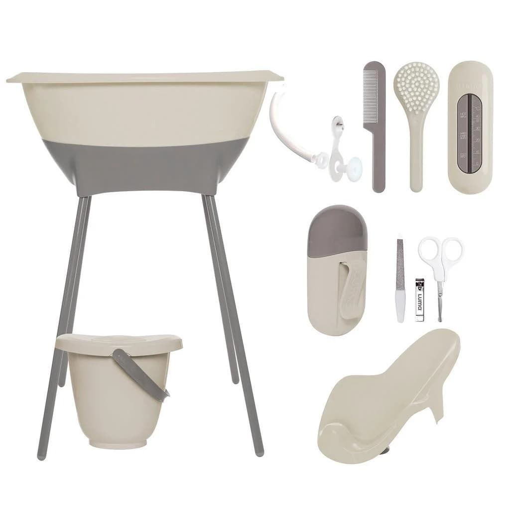 Luma Babybadeset Almond 8-teilig Taupe Kunststoff