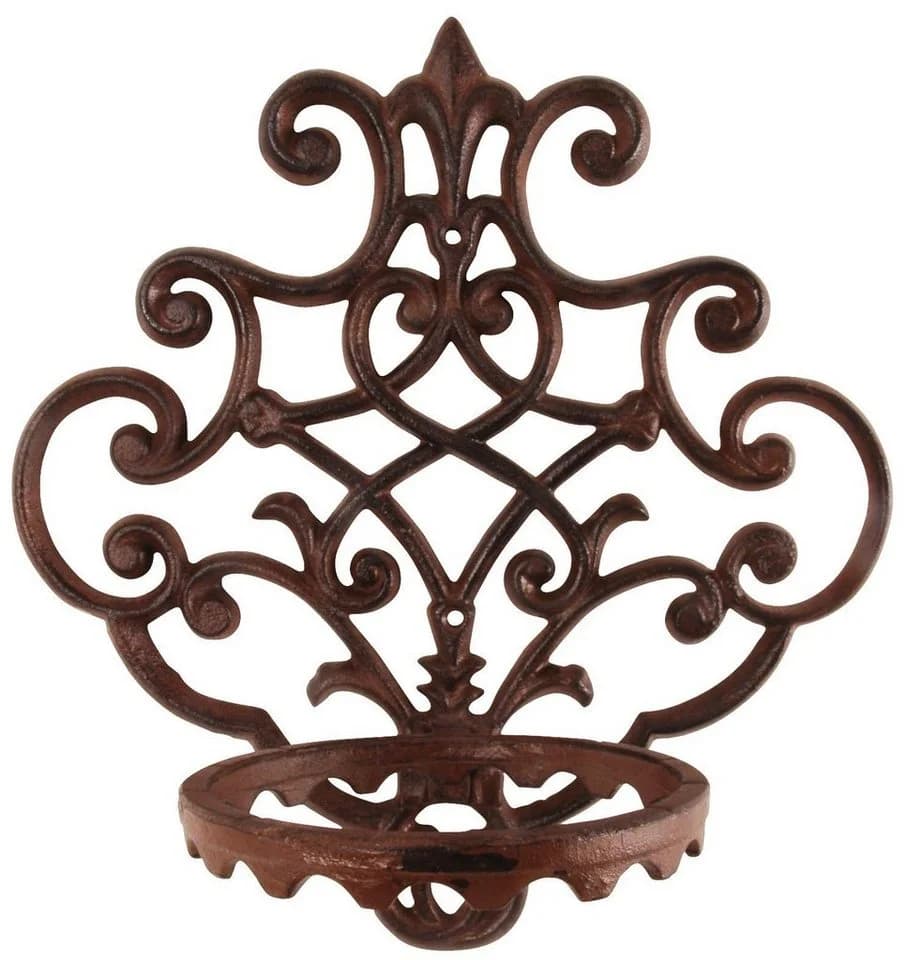 esschert design Blumentopfhalter Wandhalterung braun-patiniert Gusseisen - Bild 3