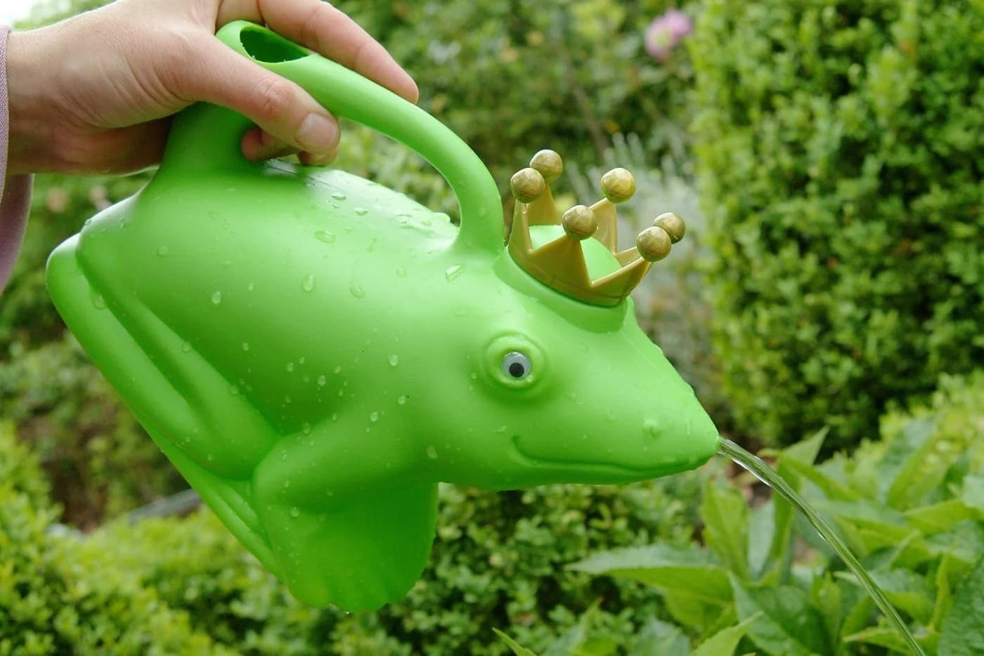 Esschert Design Gießkanne Froschkönig Grün/Gold Kunststoff