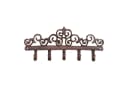 esschert design Wandhaken Landhaus Gusseisen 5 Haken braun-patiniert Bild 2