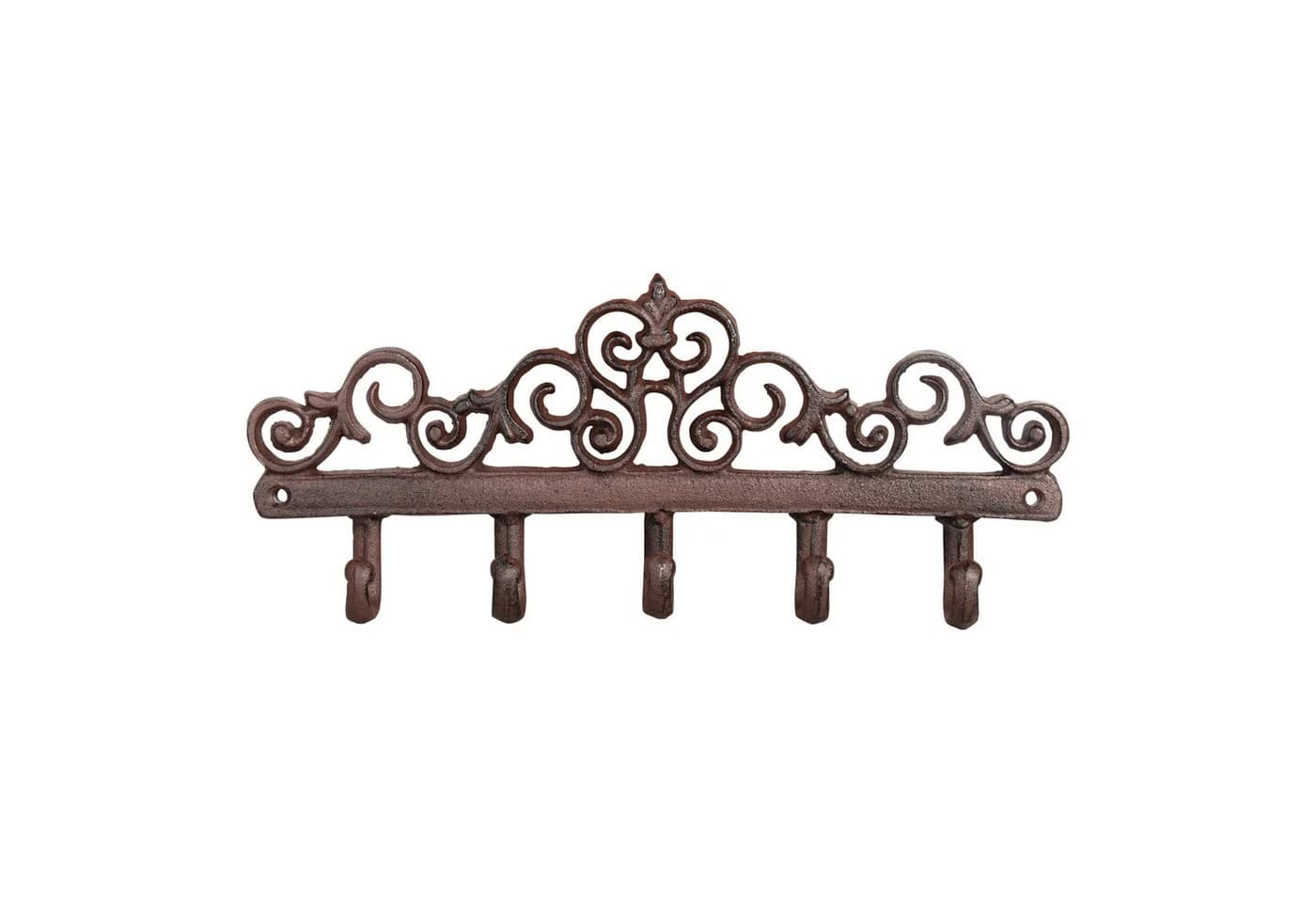 esschert design Wandhaken Landhaus Gusseisen 5 Haken braun-patiniert - Bild 2