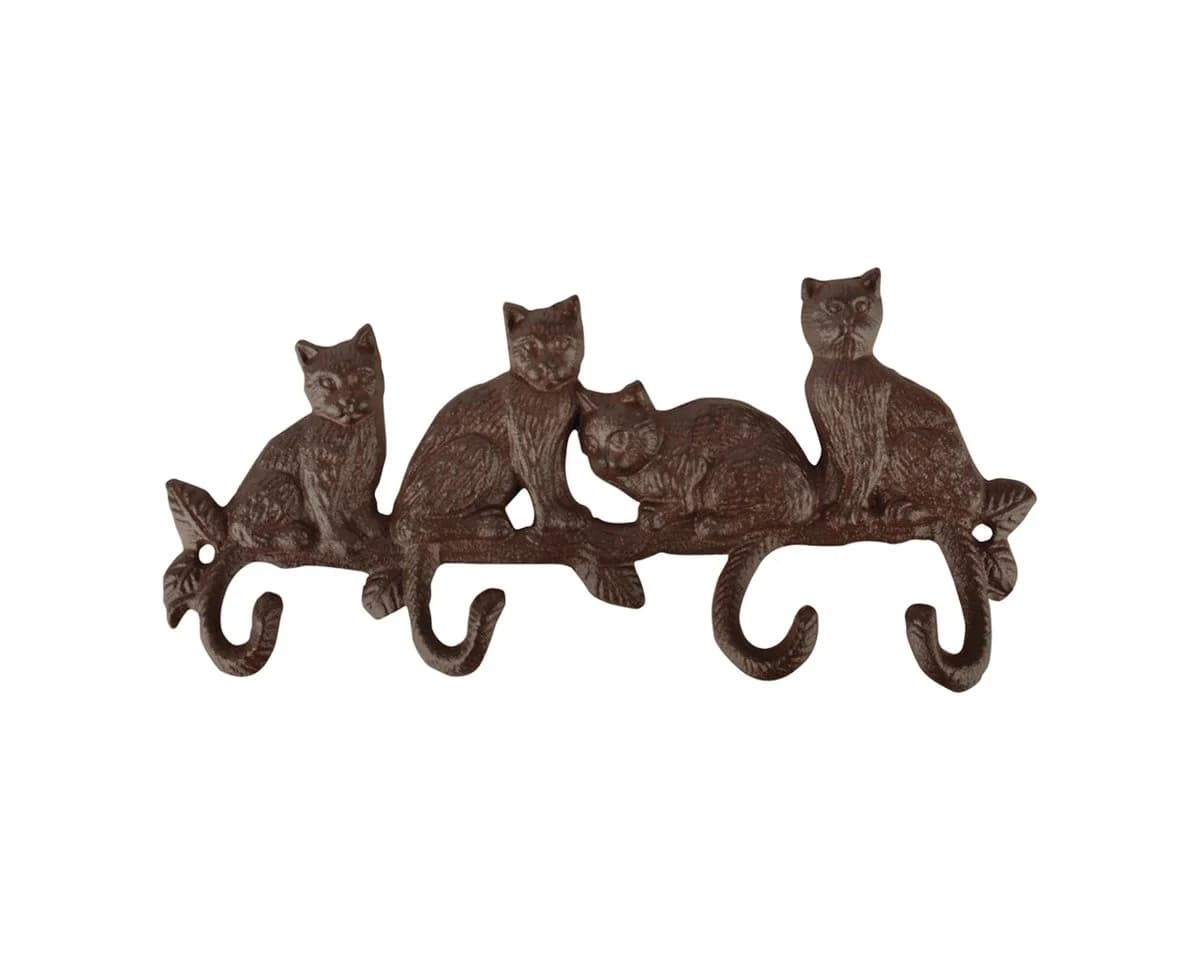 esschert design Wandhaken 4er-Haken »Katzenschwanz« Gusseisen