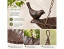 esschert design Hängende Vogeltränke aus Gusseisen mit 2 Vögeln Bild 3