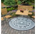 esschert design Outdoorteppich OC18 Rund Schwarz/Weiß Bild 2